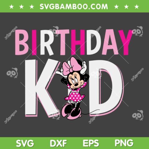 Disney Minnie Mouse Birthday Kid SVG PNG, Neon Pink Minnie Logo SVG, Minnie Mouse Pink DXF SVG PNG EPS