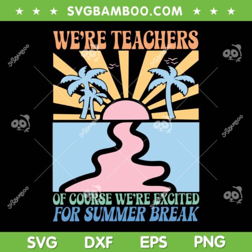 We're Teachers Of Course Were Excited SVG, End Of Year Teacher SVG, Last Day Of School DXF SVG PNG EPS
