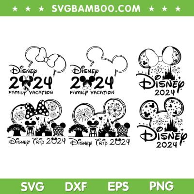 Family Trip 2024 Mouse SVG Bundle, Disney Family Vacation 2024 SVG Bundle, Mouse Vacation 2024 DXF SVG PNG EPS
