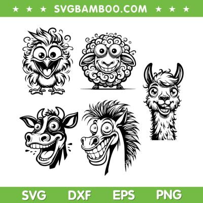 Funny Animals Face SVG PNG, Horse Head Meme SVG, Funny Face Mask DXF SVG PNG EPS