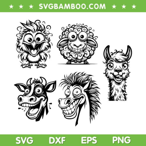 Funny Animals Face SVG PNG, Horse Head Meme SVG, Funny Face Mask DXF SVG PNG EPS