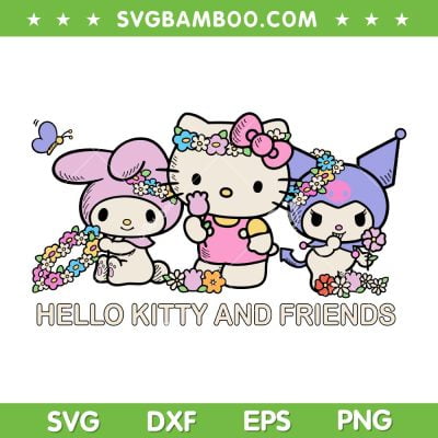 Hello Kitty And Friends Flower Crowns SVG, Flower Sanrio Characters SVG, Hello Kitty DXF SVG PNG EPS Hello Kitty And Friends Flower Crowns SVG, Flower Sanrio Characters SVG, Hello Kitty DXF SVG PNG EPS