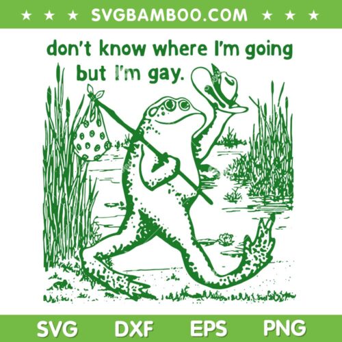 I Don't Know Where I'm Going But I'm Gay SVG, Frog LGBT Pride SVG PNG