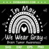 In May We Wear Gray SVG PNG, Brain Tumor Awareness Month SVG, Brain Cancer Rainbow Awareness DXF SVG PNG EPS