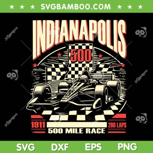 Indianapolis 500 SVG PNG, Indiana State 500 Race Car SVG, Formula Racing Car DXF SVG PNG EPS
