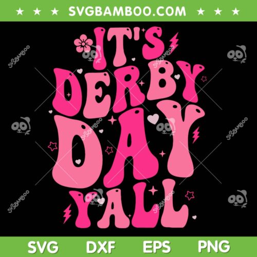 It's Derby Day Yall SVG PNG, Horse Racing Groovy SVG, Derby 150 Yall DXF SVG PNG EPS