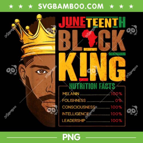 Juneteenth Black King Nutritional Facts PNG, Pride African American PNG, Freedom Day PNG