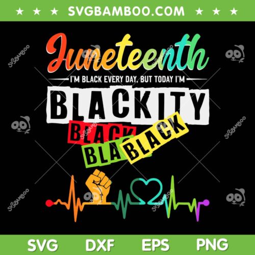 Juneteenth Blackity Heartbeat SVG PNG, Black History Month SVG, African America DXF SVG PNG EPS