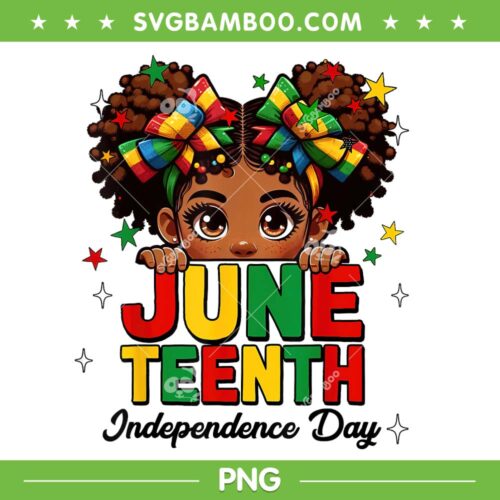 Black Girl Kids Juneteenth Independence Day PNG, Freedom Cute Girl PNG, Juneteenth 1865 PNG