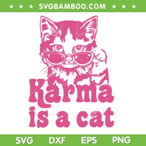 Karma Cat SVG PNG, Karma Taylor Swift SVG, Karma Is A Cat DXF SVG PNG EPS