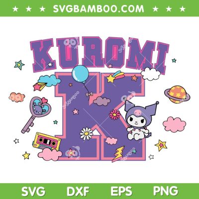 Kuromi Varsity Letter K SVG PNG, Hello Kitty Kuromi SVG, Kuromi Kawaii Kitty DXF SVG PNG EPS Kuromi Varsity Letter K SVG PNG, Hello Kitty Kuromi SVG, Kuromi Kawaii Kitty DXF SVG PNG EPS