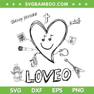 Loveo Cover SVG PNG, Loveo Daddy Yankee SVG, Stream Daddy Yankee DXF SVG PNG EPS