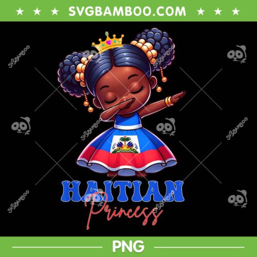 Melanin Haitian Princess PNG, Black Girls Haiti Flag PNG, Black Princess Girl PNG