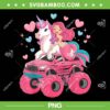 Mermaid Unicorn Monster Truck PNG, Birthday Party Monster Truck PNG, Unicorn Birthday PNG