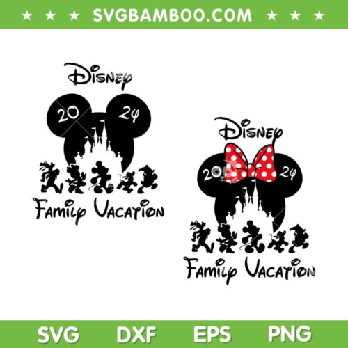 Mouse Family Vacation 2024 SVG PNG, Disney Mouse Vacation 2024 SVG, Mickey And Minnie DXF SVG PNG EPS