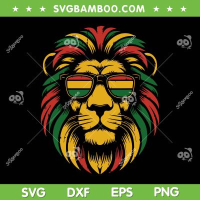 Pan African Lion Face Juneteenth SVG PNG, Animal Black History SVG, Juneteenth Lion DXF SVG PNG EPS