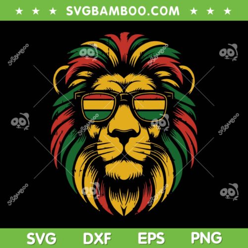 Pan African Lion Face Juneteenth SVG PNG, Animal Black History SVG, Juneteenth Lion DXF SVG PNG EPS
