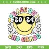 Peace Out 2nd Grade SVG PNG, Retro Smile Last Day Of School 2024 SVG, Second Grade DXF SVG PNG EPS