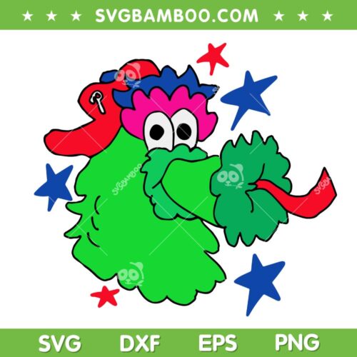 Phanatic SVG PNG, Phillies Phanatic Baseball Mascot SVG, Philadelphia Phillies DXF SVG PNG EPS