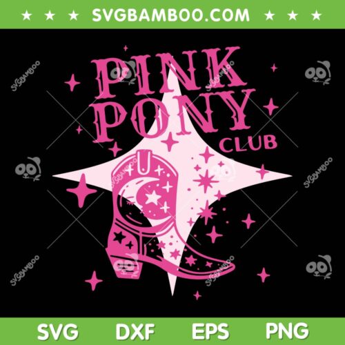 Pink Pony Club CR Western SVG PNG, Olivia Rodrigo Tour SVG, Chappell Roan DXF SVG PNG EPS