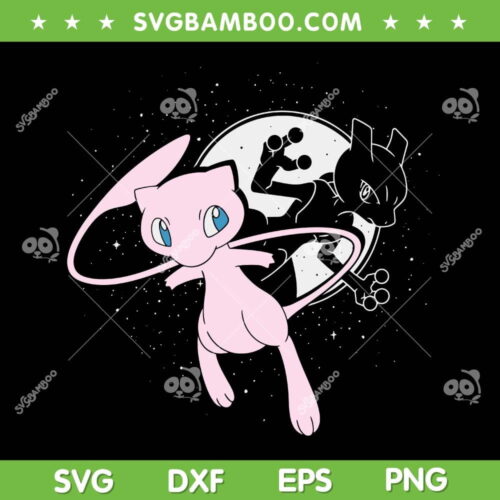 Pokemon Celestial Mew And MewTwo Moon SVG, Mewtwo Mew SVG, Pokemon Characters DXF SVG PNG EPS