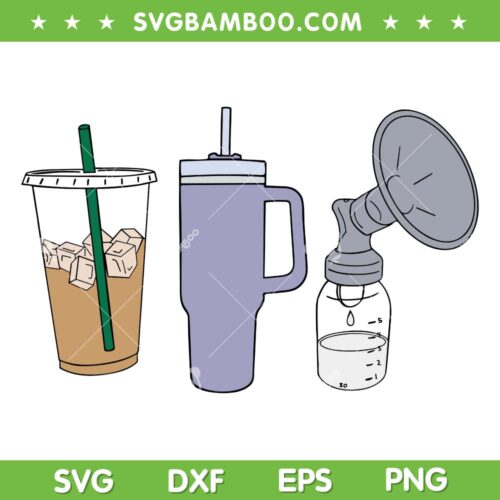 Pumping Mama Trio SVG PNG, Breastfeeding Postpartum SVG, Nursing New Mom DXF SVG PNG EPS