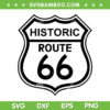 Historic Route 66 SVG PNG, Route 66 Sign SVG, US Route 66 Historical Sign DXF SVG PNG EPS