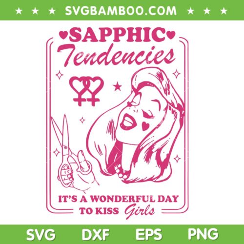 Sapphic Tendencies SVG PNG, Retro Sapphic Lesbian SVG, LGBTQ Pride Month DXF SVG PNG EPS