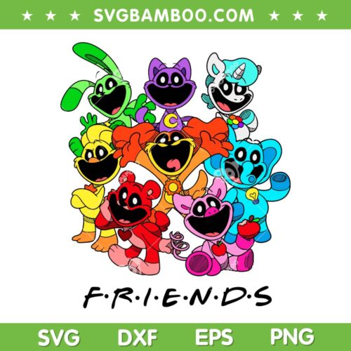 Smiling Critters Friends SVG PNG, Customizable Frowny SVG, Smiling Critters DXF SVG PNG EPS    