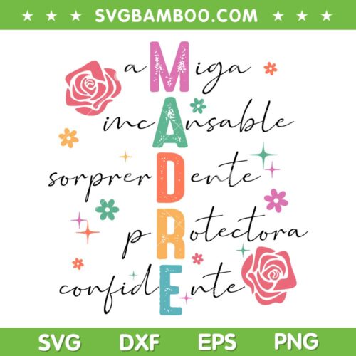 Spanish Mother's Day SVG PNG, Retro Madre SVG, Happy Mothers Day DXF SVG PNG EPS