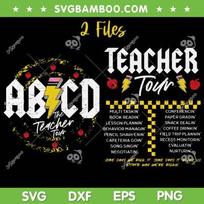Teacher Tour 2024 SVG PNG, Lightning Bolt ABCD SVG, The Teacher Tour DXF SVG PNG EPS