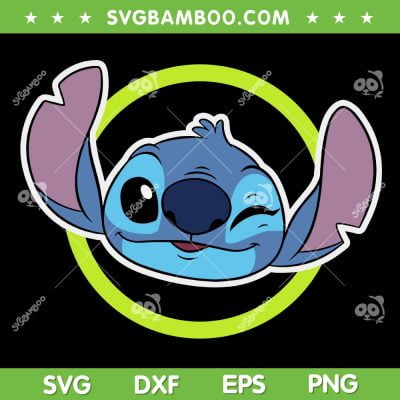 Stitch Winking Green SVG PNG, Winking Green Circle SVG, Cute Disney Stitch DXF SVG PNG EPS Stitch Winking Green SVG PNG, Winking Green Circle SVG, Cute Disney Stitch DXF SVG PNG EPS