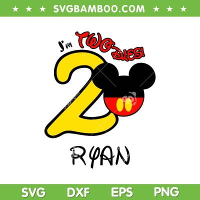 I'm Twodles Ryan Mickey SVG PNG, Mickey Mouse Second Birthday SVG, Disney Birthday DXF SVG PNG EPS I'm Twodles Ryan Mickey SVG PNG, Mickey Mouse Second Birthday SVG, Disney Birthday DXF SVG PNG EPS