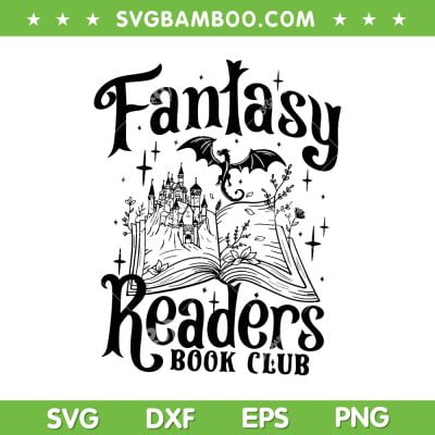 Fantasy Readers Book Club SVG PNG, Book Dragon SVG, Funny Booktok DXF SVG PNG EPS