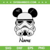 Stormtrooper Mouse Ear SVG PNG, Storm Trooper Mickey Name SVG, Disney Stormtrooper DXF SVG PNG EPS