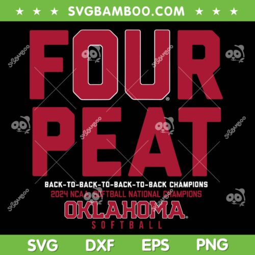 Oklahoma Four Peat SVG PNG, Oklahoma Softball SVG, Oklahoma State DXF SVG PNG EPS