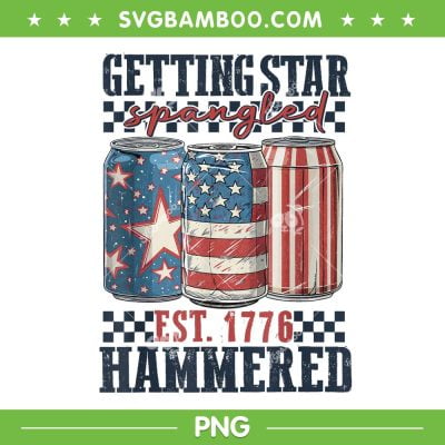 Getting Star Spangled Hammered 1776 PNG, Retro American 4th Of July PNG