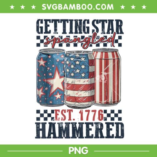 Getting Star Spangled Hammered 1776 PNG, Retro American 4th Of July PNG