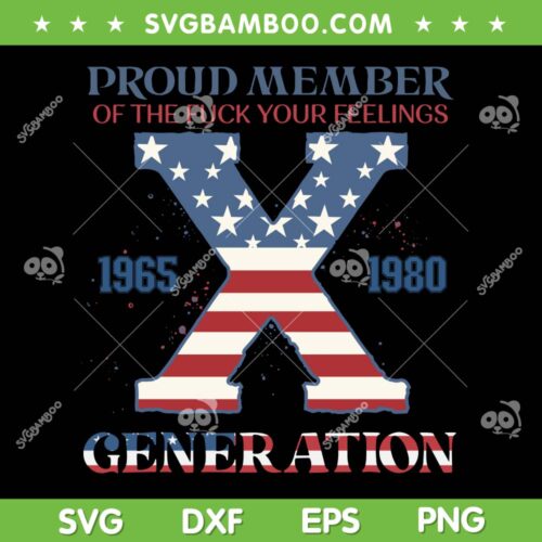 Generation X 4th Of July SVG PNG, Retro Gen X USA Flag SVG, Generation X 1965 1980 DXF SVG PNG EPS