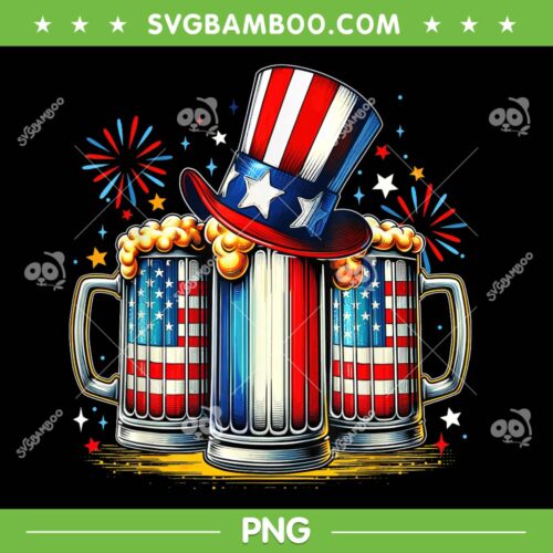4th Of July Beer American Flag PNG, Drinking Patriotic Brew Usa PNG, Patriotic Beer PNG