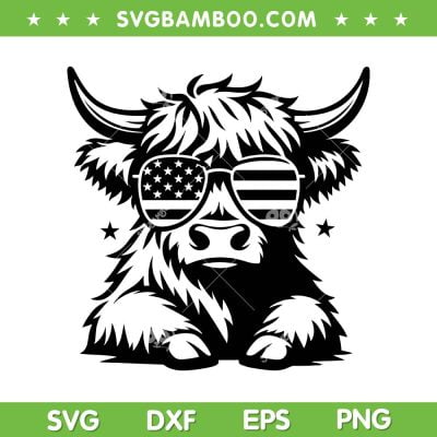 American Flag Highland Cow SVG PNG, Patriotic Highland Cow SVG, Funny 4th Of July DXF SVG PNG EPS American Flag Highland Cow SVG PNG, Patriotic Highland Cow SVG, Funny 4th Of July DXF SVG PNG EPS