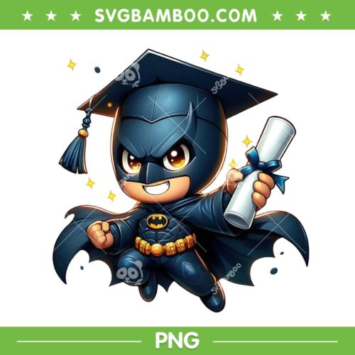 Batman Graduate 2024 PNG, Senior Class Of 2024 PNG, Superhero Graduation PNG