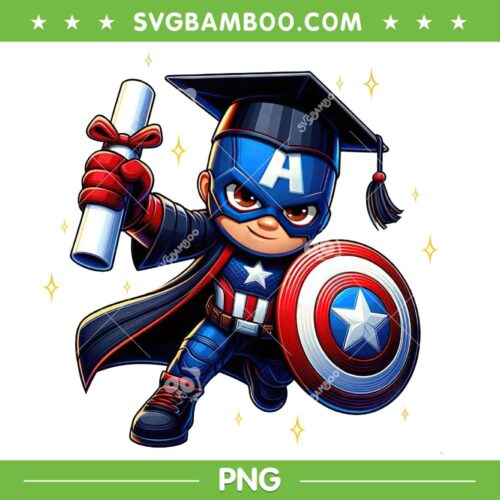 Captain America Graduate PNG, Avengers Senior 2024 PNG, Marvel Graduation PNG