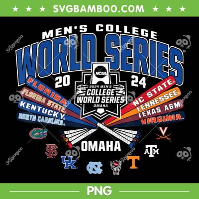 College World Series 2024 PNG, Baseball CWS 8 Team Bats PNG, NCAA Baseball PNG