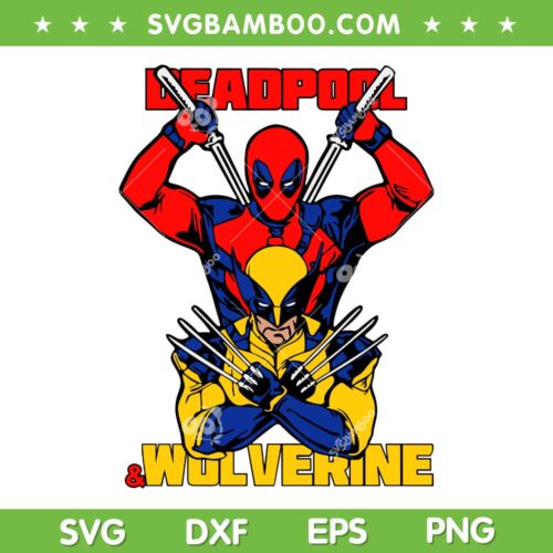 Deadpool Wolverine 2 SVG PNG, Deadpool And Wolverine SVG, Cartoon Movie DXF SVG PNG EPS