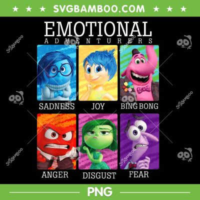 Disney Pixar Inside Out Emotions Yearbook Group PNG, Iron Inside Out PNG