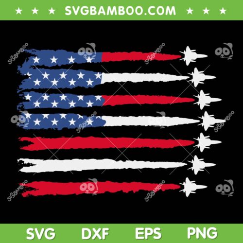 Fighter Jets 4th Of July SVG PNG, Patriotic Red White Blue USA Flag SVG, Fighter Jets With USA Flag DXF SVG PNG EPS