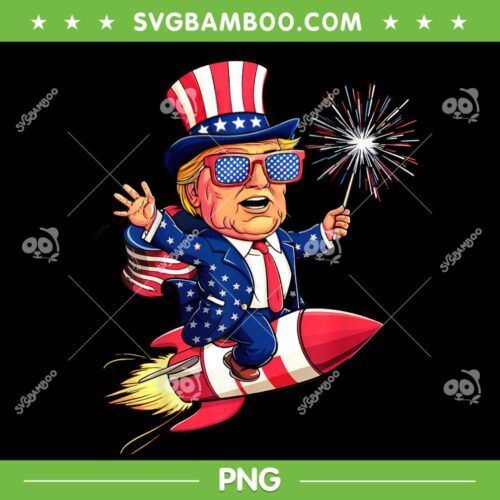 Funny Baby Trump Firework PNG, Trump Chibi 4th Of July PNG, Donald Trump 2024 PNG