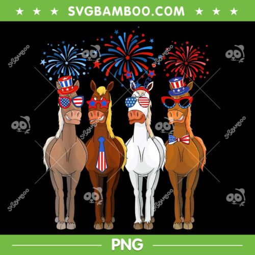 Funny Horse 4th Of July PNG, Patriotic US Flag Horse PNG, July 4th Horse PNG