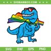 Gay Pride Dinosaur SVG PNG, Trex Rainbow Flag LGBT SVG, Dinosaur Rainbow DXF SVG PNG EPS